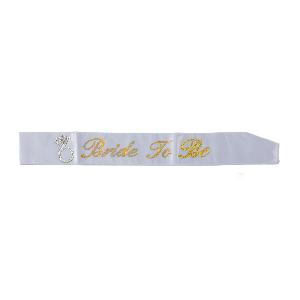 SASH BRIDE TO BE VIT/GULD