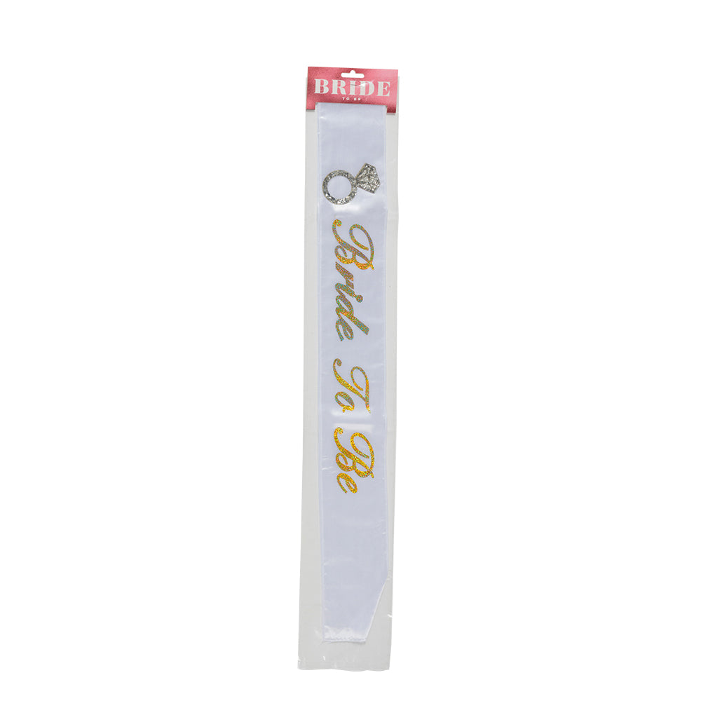 SASH BRIDE TO BE VIT/GULD