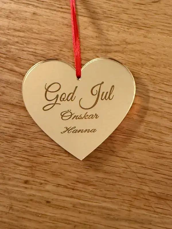 Julgransdekoration hjärta god jul med namn - expresspresenter.se
