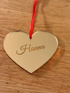 Julgransdekoration hjärta med namn - expresspresenter.se