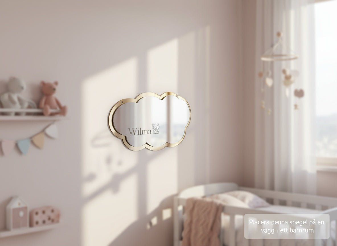 Barnspegel med namn och elefant - ByEngwek