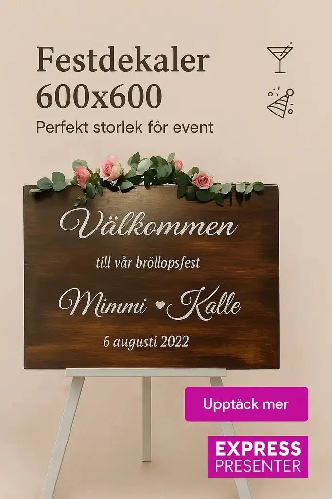 Bröllopstext Klisterdekal - Engwek.se