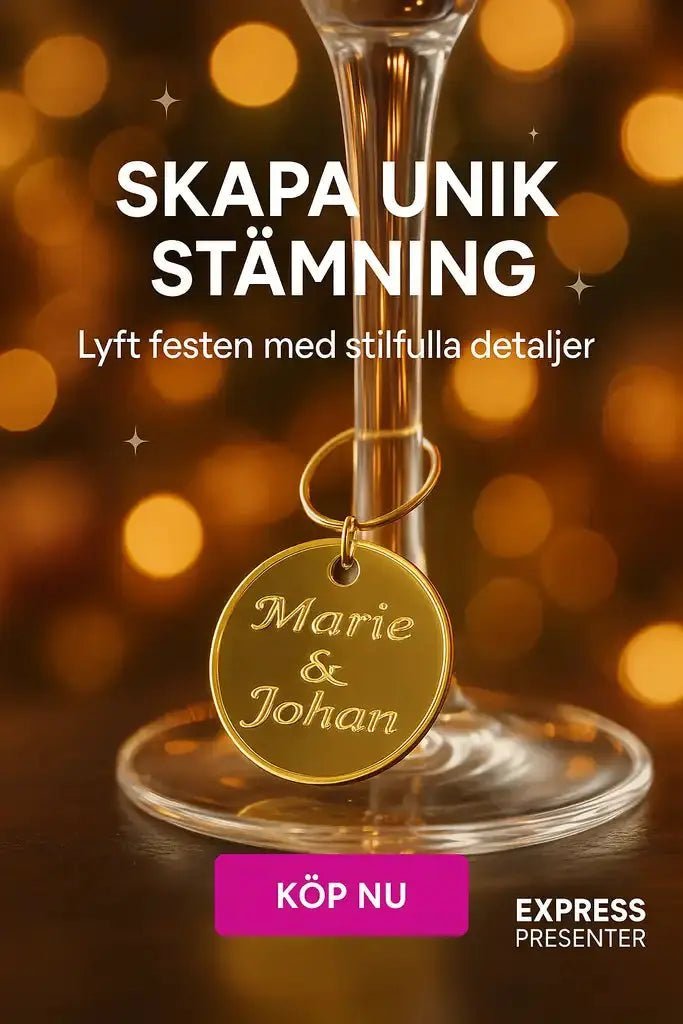 Festdekoration för glas med gästernas namn - ByEngwek