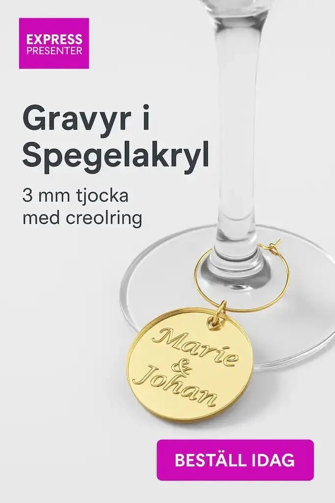 Festdekoration för glas med gästernas namn - ByEngwek