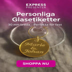 Festdekoration för glas med gästernas namn - ByEngwek