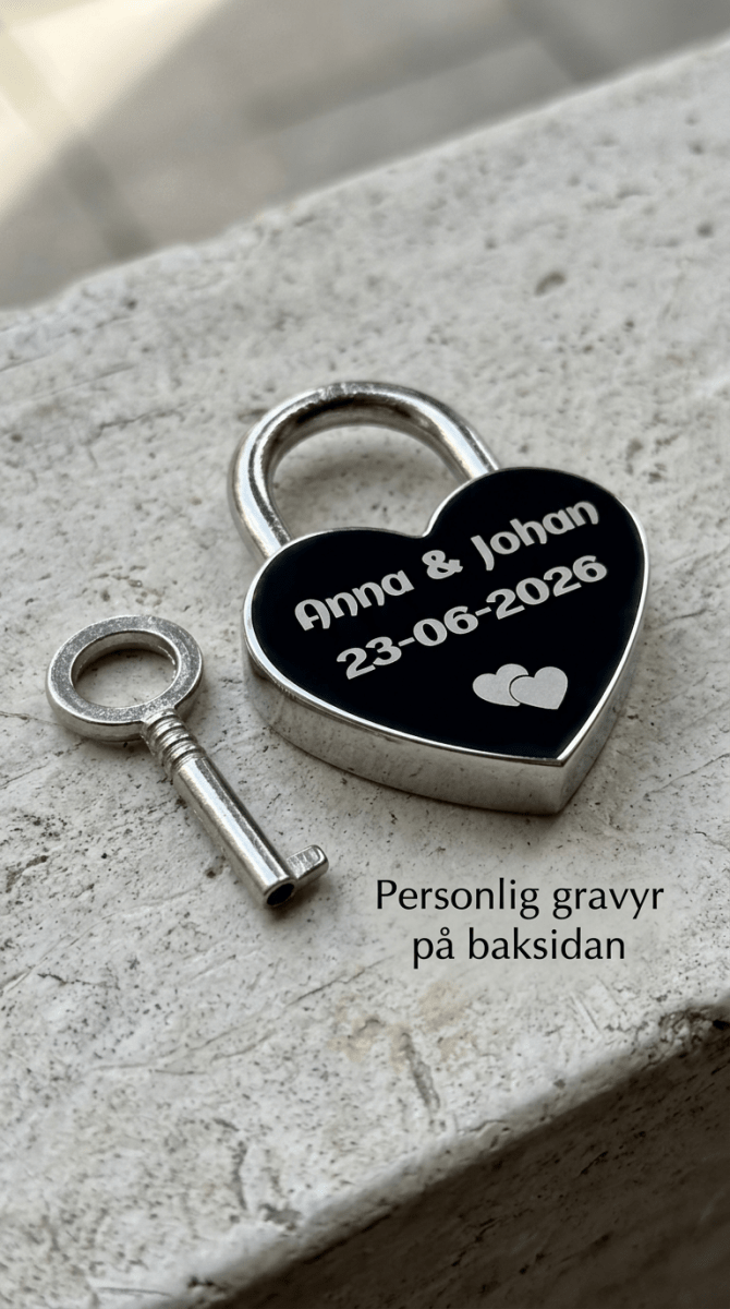 Hänglås med gravyr – Personligt kärlekslås med namn och datum - Engwek.se
