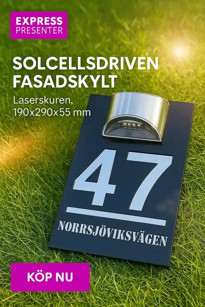 Hus - /fasadskylt soldriven - ByEngwek