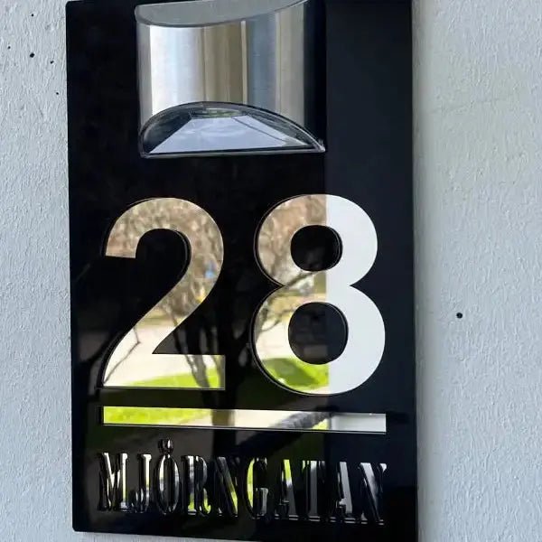 Husnummerskylt med belysning - Express - presenter