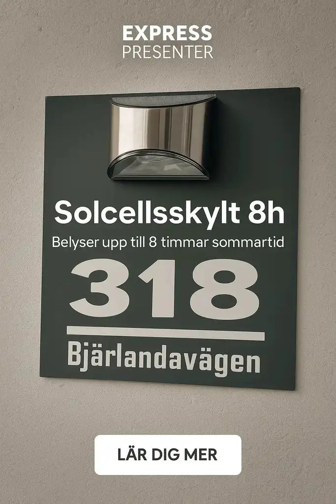 Husskylt med belysning - Express - presenter