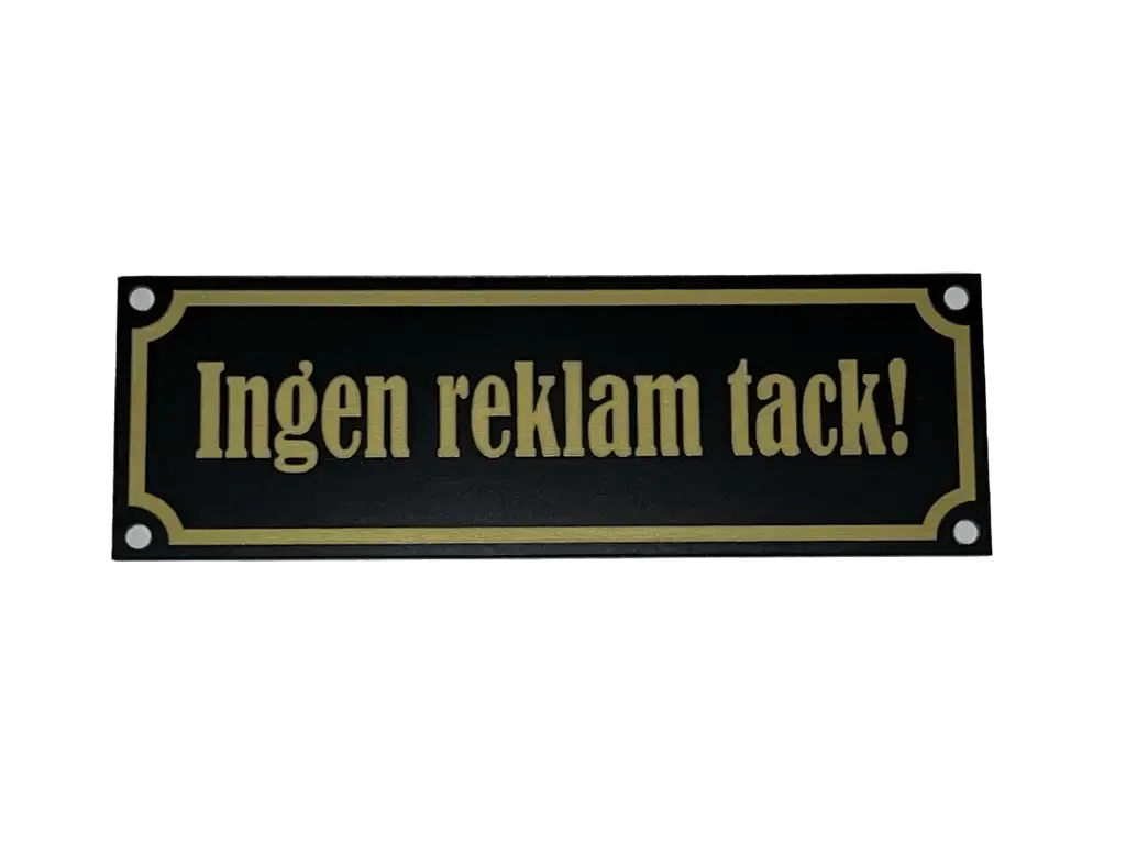 Ingen reklam tack (skylt) - ByEngwek