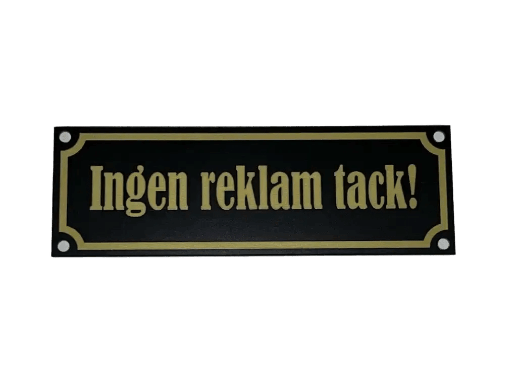 Ingen reklam tack (skylt) - Engwek.se