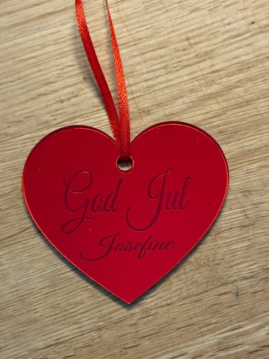 Julgranshänge | Hjärta med eget namn - Engwek.se