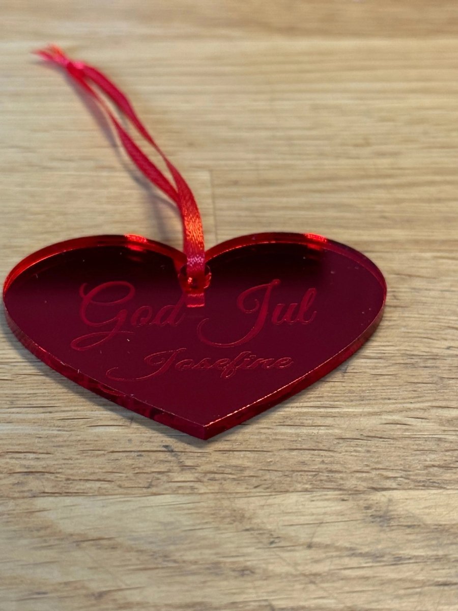 Julgranshänge | Hjärta med eget namn - Engwek.se
