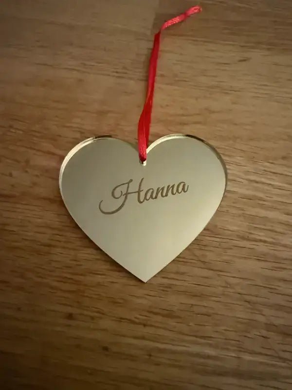 Julgranshänge | Hjärta med eget namn i - ByEngwek