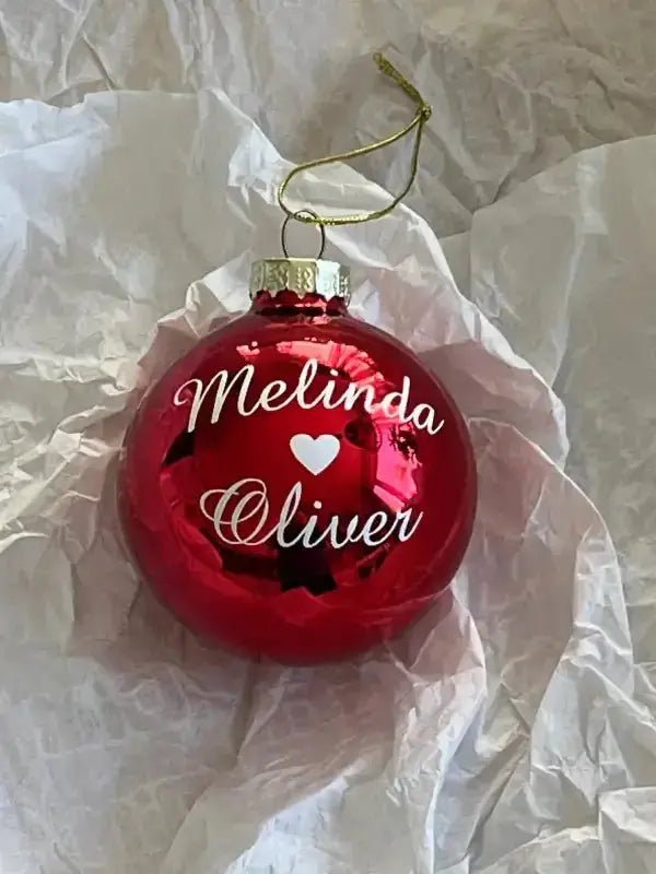 Julgranskula | Kärlekens julpresent med era namn och hjärta - ByEngwek