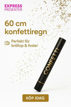 Konfettikanon GULD 60 cm - Express - presenter