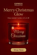 Ljuslykta | Marry Christmas (röd) - Express - presenter