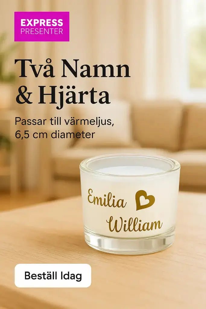 Ljuslykta | med namn och hjärta - Express - presenter