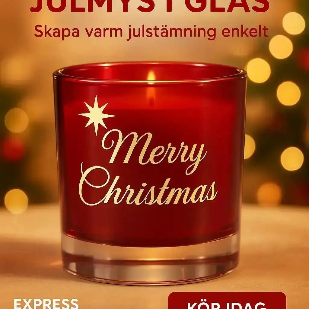 Ljuslykta | Merry Christmas (röd) - ByEngwek