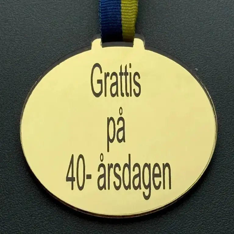 Medalj | Grattis på 40 - årsdagen - Express - presenter