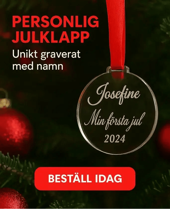 Min första jul – Personligt julgranshänge med namn - Engwek.se
