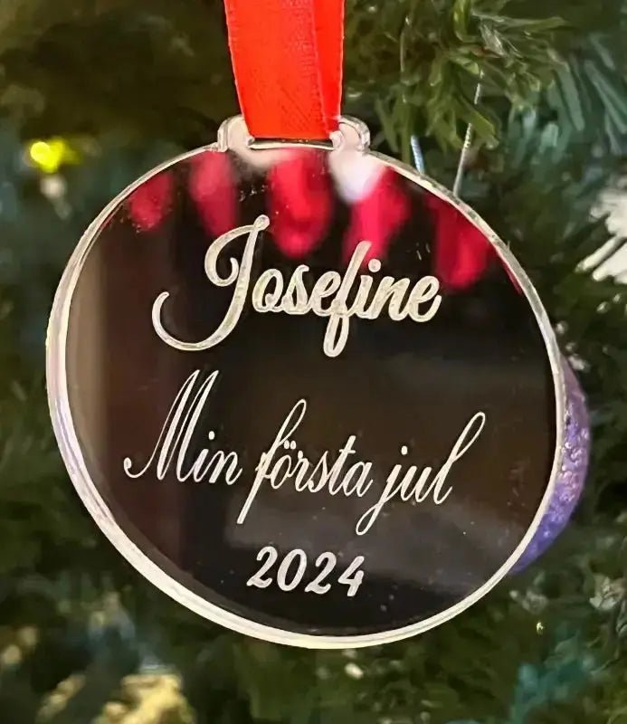 Min första jul – Personligt julgranshänge med namn - Engwek.se