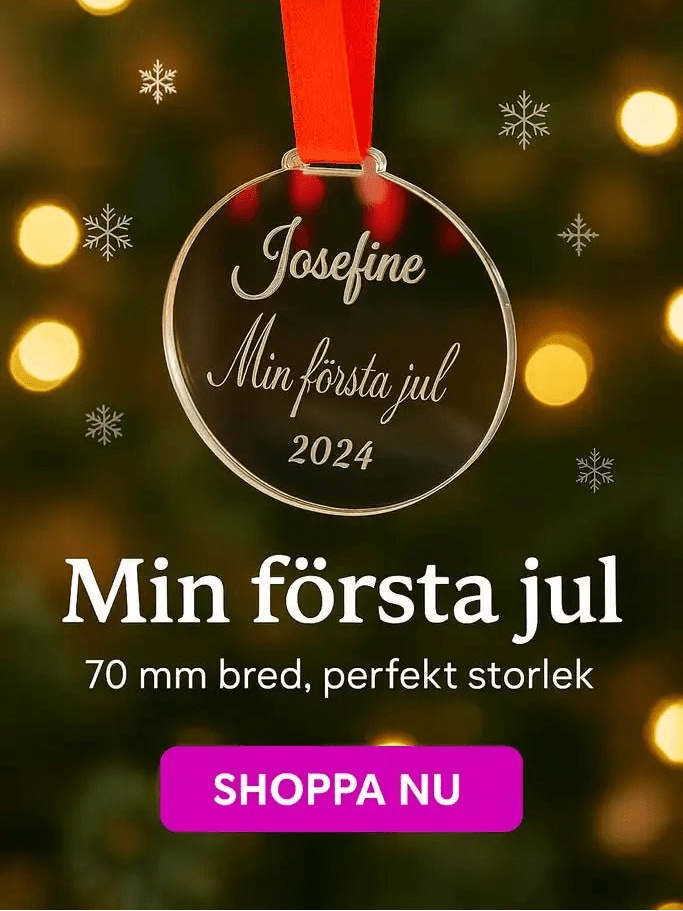 Min första jul – Personligt julgranshänge med namn - Engwek.se
