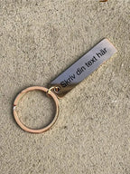 Nyckelring i rostfritt stål i guld / rosé med egen gravyr - Express - presenter