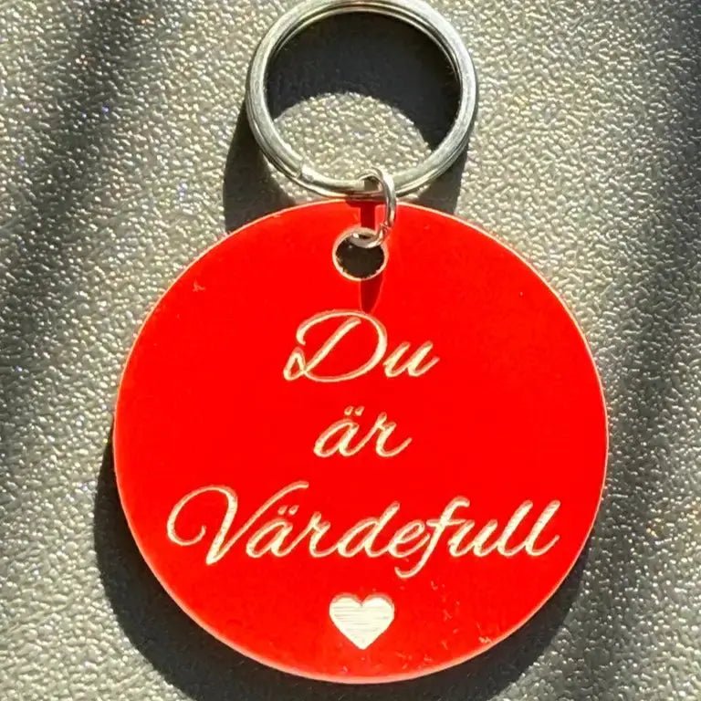 Nyckelring | Du är värdefull (röd) - Express - presenter