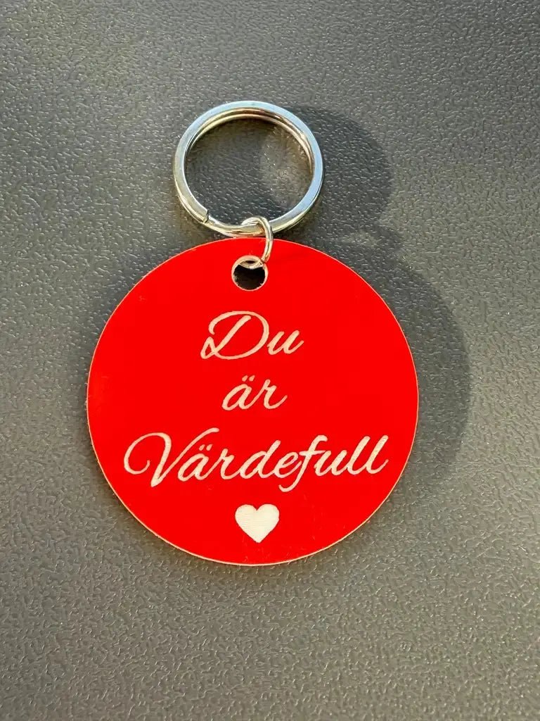 Nyckelring | Du är värdefull (röd) - Express - presenter