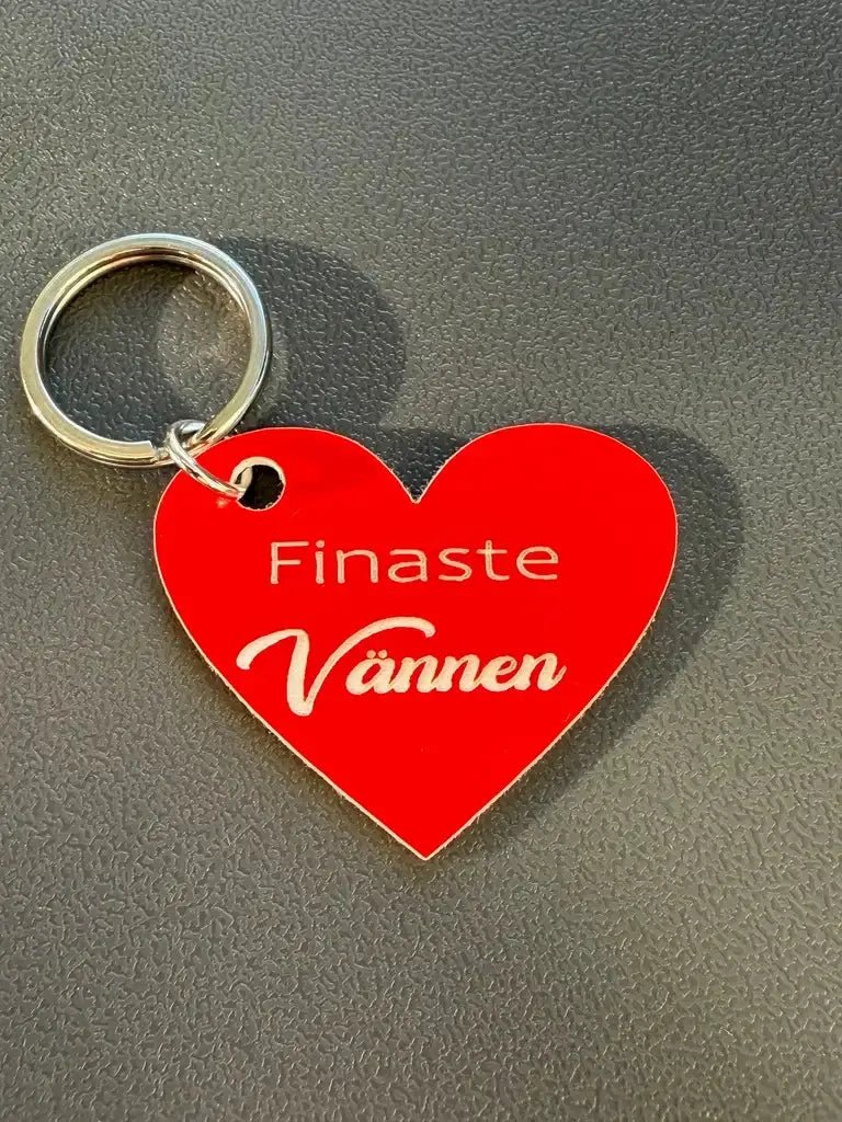 Nyckelring | Finaste vännen (röd) - Express - presenter