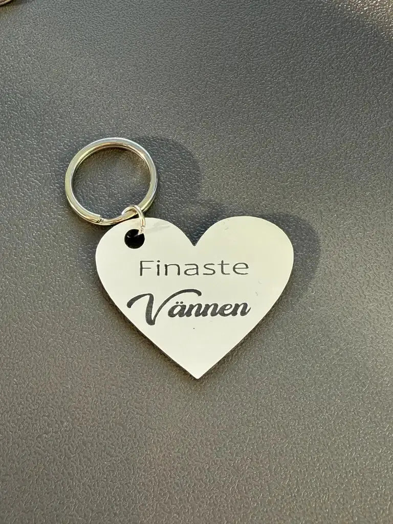 Nyckelring | Finaste vännen (Vit) - Express - presenter