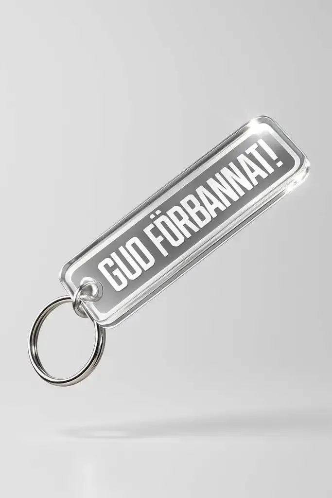 Nyckelring i plast | GUD FÖRBANNAT - ByEngwek