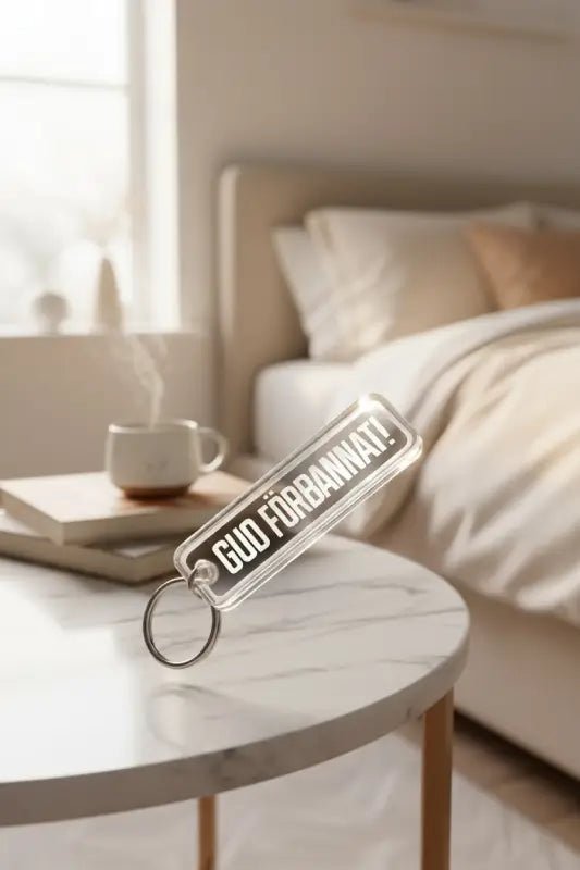 Nyckelring i plast | GUD FÖRBANNAT - ByEngwek