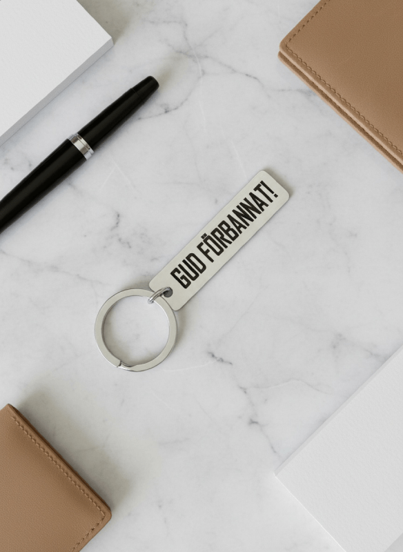 Nyckelring | Rostfritt stål Gud förbannat! - ByEngwek