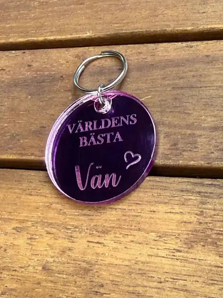 Nyckelring | Världens bästa vän (Rosa) - Engwek.se