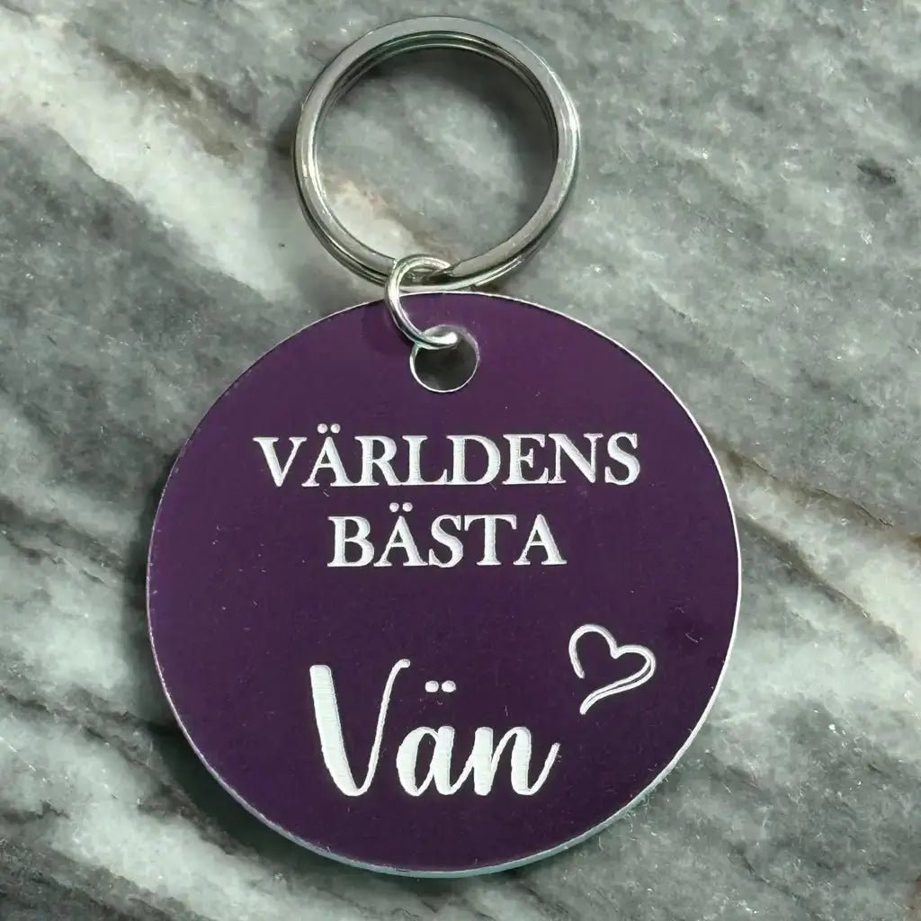 Nyckelring | Världens bästa vän (lila) - ByEngwek