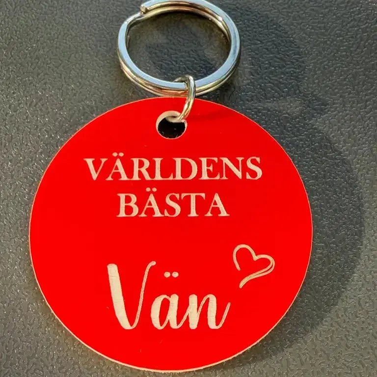 Nyckelring | Världens bästa vän (Röd) - Express - presenter