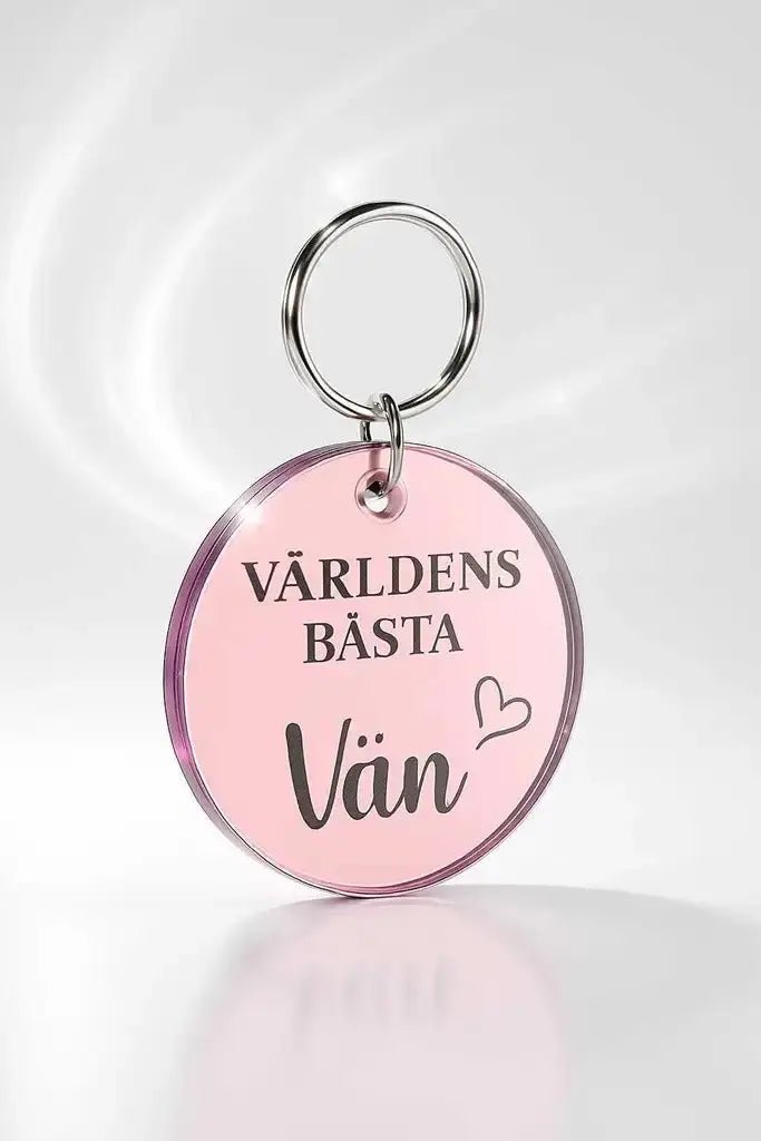 Nyckelring | Världens bästa vän (Rosa) - ByEngwek