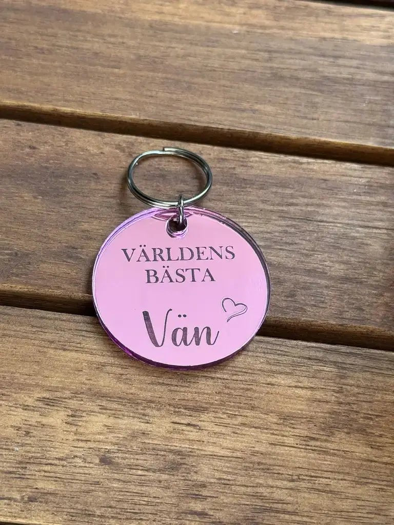 Nyckelring | Världens bästa vän (Rosa) - ByEngwek