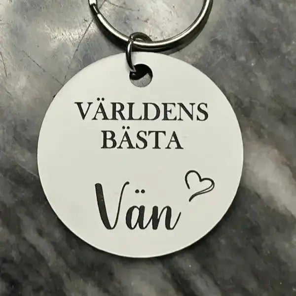 Nyckelring | Världens bästa vän (vit) - Express - presenter