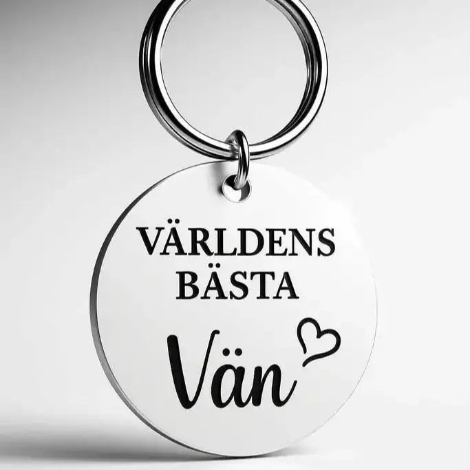 Nyckelring | Världens bästa vän (vit) - Express - presenter