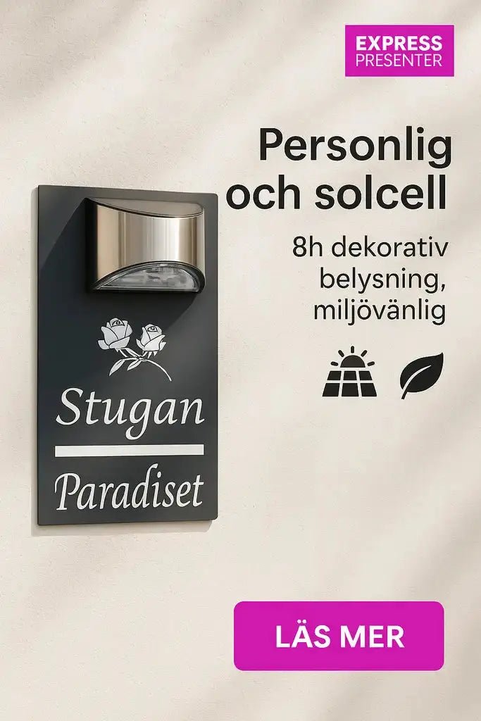 Personlig husskylt i elegant grå design - Express - presenter