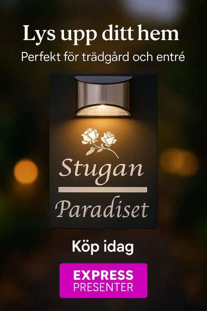 Personlig husskylt i elegant grå design - Express - presenter