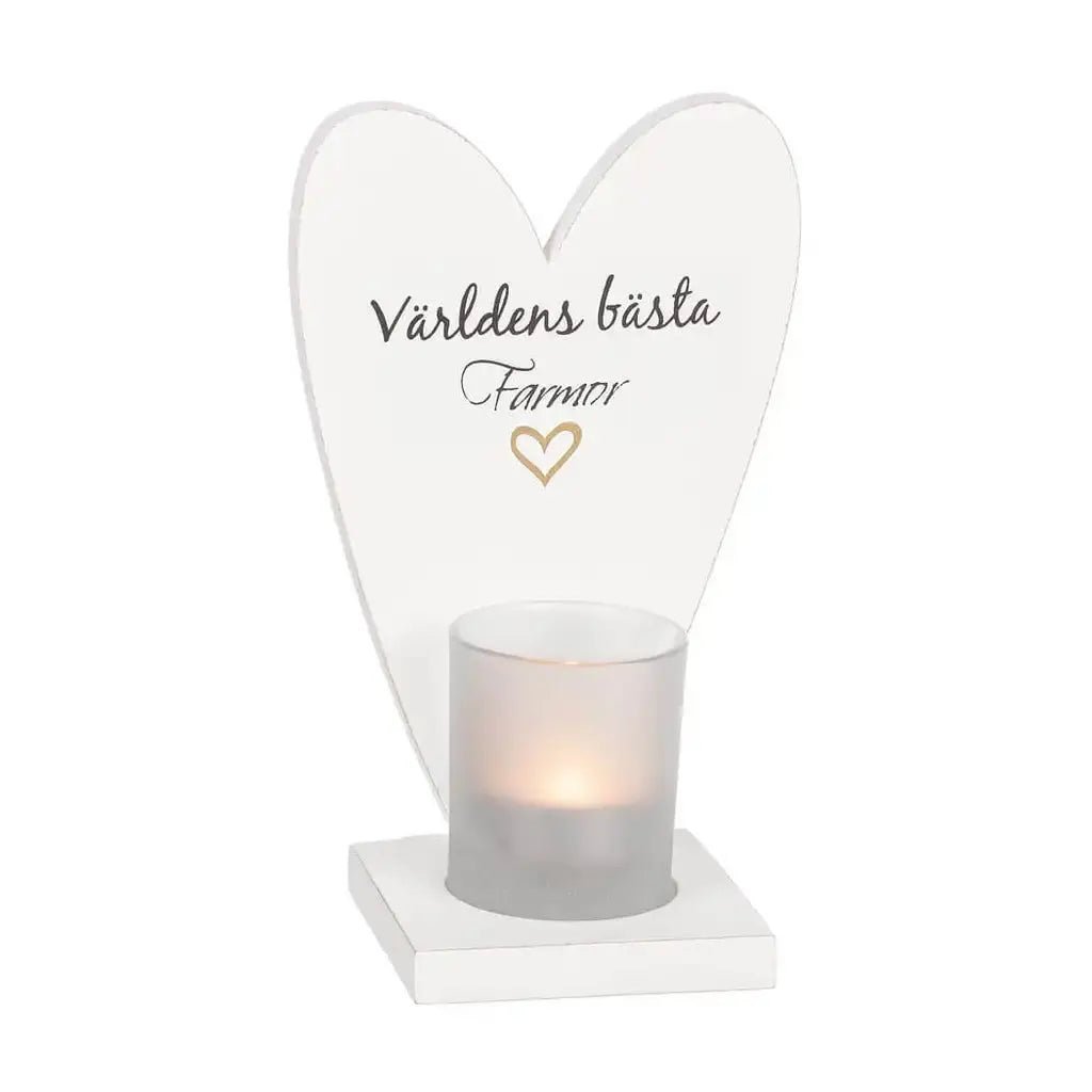 Presentförpackad ljushållare vägg Världens bästa Farmor - ByEngwek