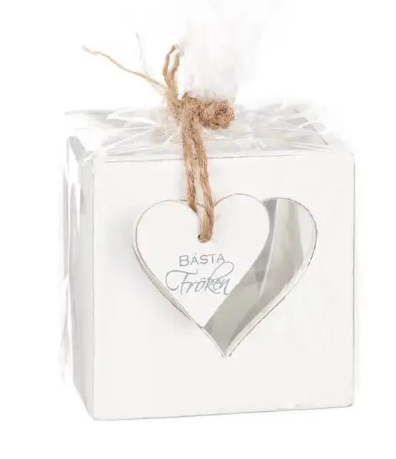 Presentförpackad ljuslykta med hjärta Bästa fröken - ByEngwek