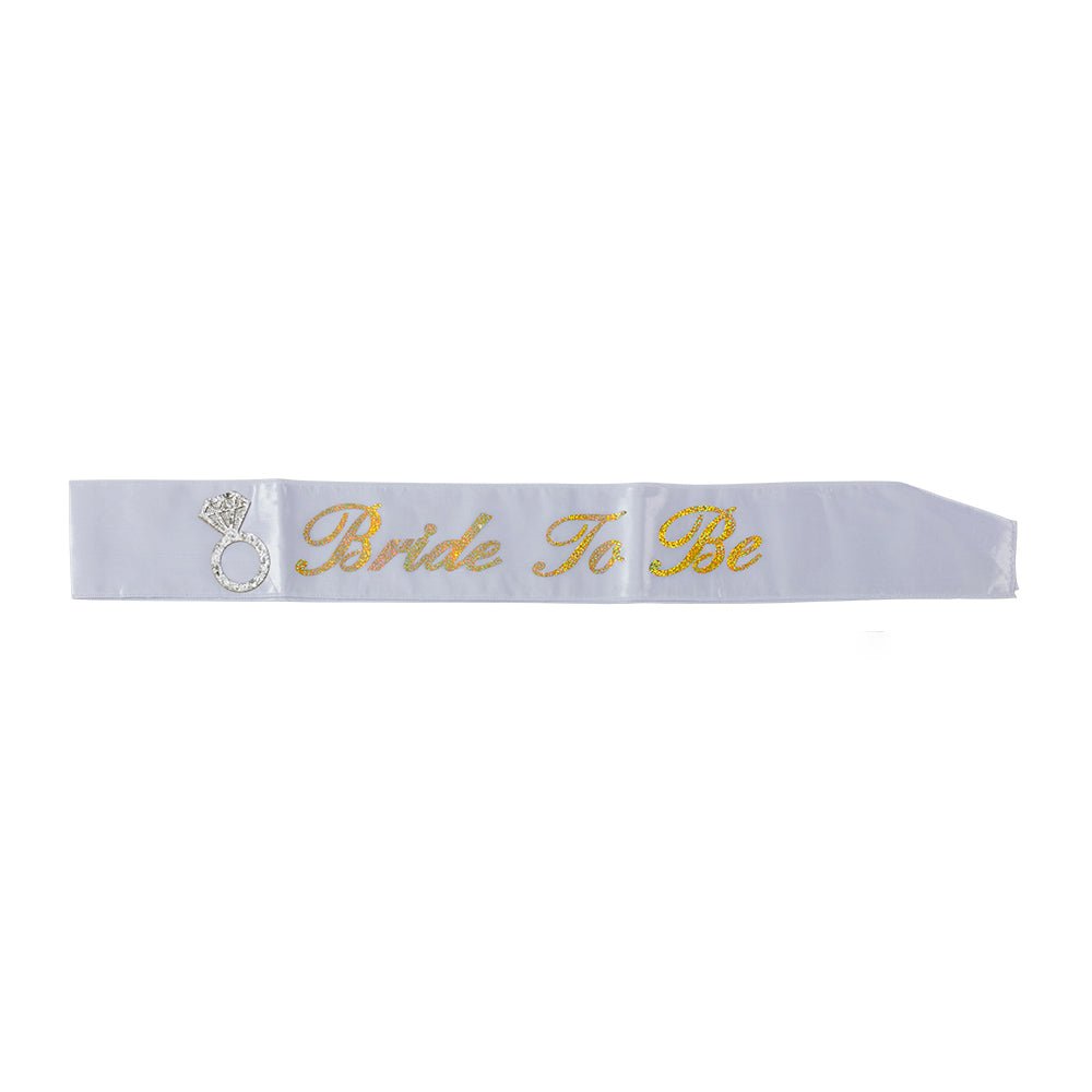 SASH BRIDE TO BE VIT/GULD - Engwek.se