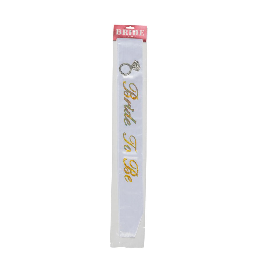 SASH BRIDE TO BE VIT/GULD - Engwek.se