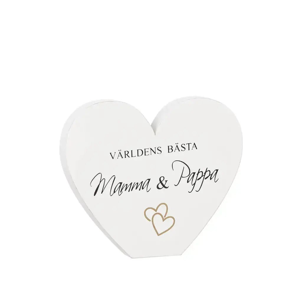 Stående hjärta Mamma & Pappa - Engwek.se