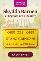 Stäng grinden skylt mått 200x120 mm - Express - presenter